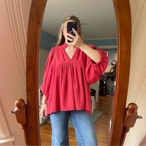 Wallflower Red V-Neck Top